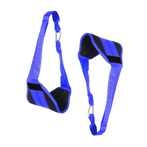 Sangles abdominales longues à suspendre avec mousquetons en D, sangles abdominales rembourrées bicolores pour la stabilité du tronc, les levées de jambes et la musculation en salle de sport - Product Image 5