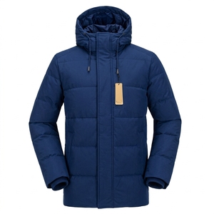Custom Mens <b>Waterproof</b> Puffer Jacket Winter Windproof <b>Warm</b> Padded Hooded <b>Coat</b> Outdoor Private Label Supplier - Product Image 4
