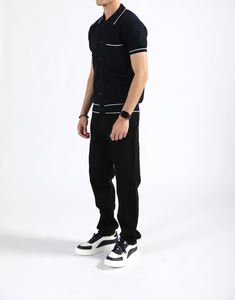 Soft and Comfortable Terry Fabric Cheap Price High Quality Custom Logo Print Half <b>Sleeve</b> for Collar <b>Button</b>-<b>Up</b> <b>Shirt</b> for Men - Product Image 2