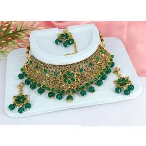 Parure de bijoux meilleure qualité diamant travail de la pierre indien EAU Dubaï imitation Nigeria Parures de bijoux pour femmes Fête