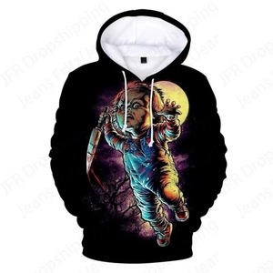 Sudadera con Capucha Premium de Terror Nocturno, Icono del Horror "Chucky-3D" |   Edición Limitada de la Serie de Cultura Cinematográfica Personalizada - Product Image 3