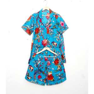 Conjunto de Pijama de Manga Corta para Mujer, Estampado Floral de Lujo, 100% Algodón, Suave y Transpirable, para Otoño/Invierno, para Uso en el Hogar y Hotel - Product Image 6