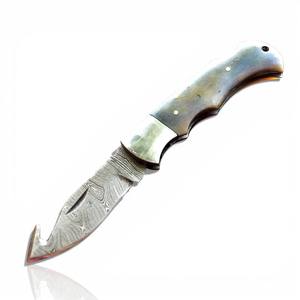 Couteaux de poche tactiques pliants faits main en acier Damas à pointe tombante, personnalisables ODM OEM, longueur totale de 7,5 pouces - Product Image 1