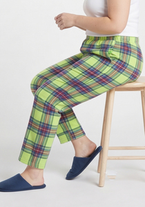Pantalon de pyjama en flanelle pour femme, motif écossais, taille à cordon, 100 % coton, pantalon de nuit en flanelle - Product Image 3