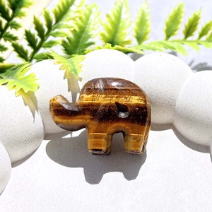 Ojo de Tigre Natural Tallado en Forma de Elefante, Gema Suelta Pulida, Amuleto Animal, Suministro para Fabricación de Joyas, Venta al por Mayor, Se Vende por Pieza - Product Image 2