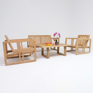 Offre Spéciale : Ensemble Table et Chaises Modernes en Bois de Teck pour Extérieur – Mobilier Durable, Conception Personnalisée OEM, Écologique et Confortable pour Salon - Product Image 2
