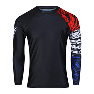 <b>Men's</b> Long Sleeve <b>Compression</b> Rash Guard Breathable Sublimated Sports <b>Shirt</b> For BJJ MMA Training And Fitness - Product Image 5