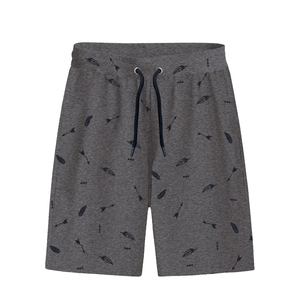 Shorts pour hommes en coton bleu uni avec cordon de serrage, taille mi-haute, décontractés, respirants, en tissu tricoté avec poches, style urbain - Product Image 6