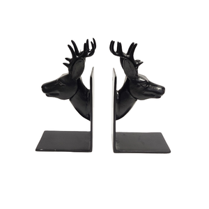 Sujetalibros decorativos de metal negro resistente, sujetalibros único y moderno para sujetar libros, soporte para estantería. - Product Image 3