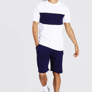 Econex Sports Men's Solid Casual Breathable Quick Dry <b>Knitted</b> Cotton 320g Summer Eco-friendly White T-Shirt Shorts <b>Set</b> - Product Image 1