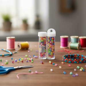 Perline in Barattolo 6x6mm 15g Multicolore per Lavori Manuali - Product Image 2