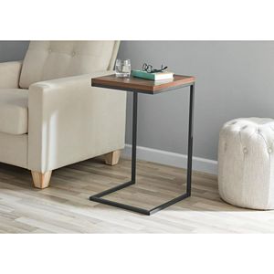 Mesa auxiliar de metal en forma de C con acabado en nogal Canyon para sala de estar - Product Image 2