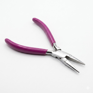 Pince plate professionnelle en acier inoxydable, mini-outils de précision pour la fabrication de bijoux, poignée antidérapante violette, fil - Product Image 4