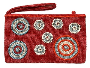 กระเป๋าใส่เหรียญลายอุ้งเท้าซานต้าปรับแต่งได้หรูหราปักด้วยมือด้วยเม็ดลูกปัดปักครอสติชสีขาว/ส้ม/ดำ - Product Image 2