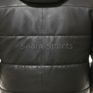 Custom Men's Fashion Calf Skin Leather Bomber leather Jacket Waterproof Streetwear Black Finished Processing Jackets For Sale - Product Image 5