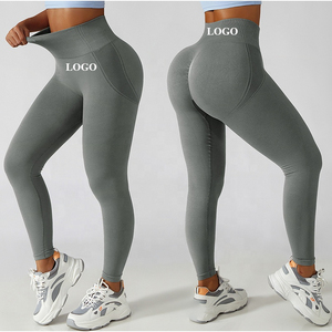 Marque privée personnalisée Leggings d'entraînement taille haute sans couture ultra doux pour femmes pantalon de yoga contrôle du ventre - Product Image 2