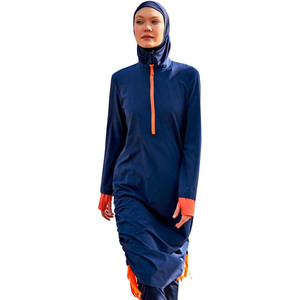 Comfortable Modest Women's <b>Islamic</b> Burkinis 2-Piece Set Long Sleeves High Cut <b>Print</b> Front Logo Spandex/Polyester Quick Dry - Product Image 2