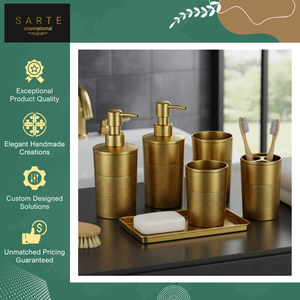 Fournisseur en gros vendant un ensemble de salle de bain en laiton de luxe, écologique, au design moderne, avec finition dorée polie, personnalisable et de haute qualité - Product Image 4