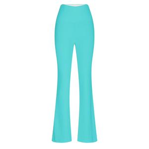 Women's High Waist Flared Joggers <b>Yoga</b> <b>Pants</b> Solid Color Knitted Elastic Waist Flat Front Full Length Loose <b>Baggy</b> Polyester - Product Image 5