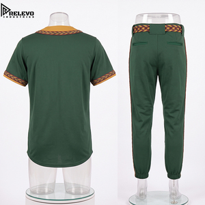 Conjunto Deportivo de Camiseta y Pantalones de Béisbol Verdes Sublimados Personalizados de Alta Calidad OEM con Ribete Trenzado, Uniforme de Equipo al por Mayor - Product Image 3
