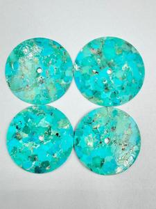 Composite turquoise Watch Dial : 31.50 mm Round One Sided Polished Watch Face (also make all size and all shapes) - Product Image 2