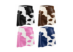 Jupe midi élégante taille haute fendue en cuir véritable imprimé léopard, motif vintage hiver, teinte unie - Product Image 2