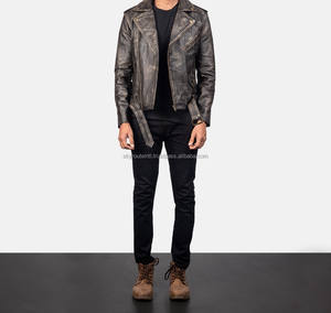 Chaqueta de moto de cuero de alta calidad para hombre Nueva llegada Chaqueta de cuero impermeable Chaqueta personalizada - Product Image 6