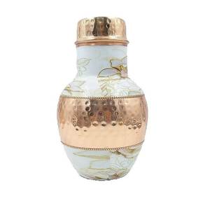 Copper Hammered Texture Pitcher With Lids Eco-Friendly Home Drinkware Minimalist Design - Product Image 6