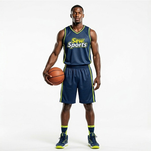 Adult Men's Basketball Uniform <b>Set</b> Durable Flexible Breathable Short Sleeve Custom Color Logo Winter Summer School Customizable - Product Image 3