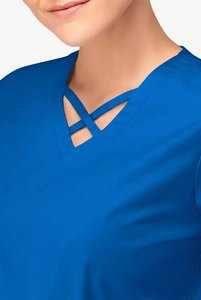 Women's Scrub Top Criss Cross V-Neck <b>Nurse</b> Uniform Top Zipper Pocket Medical Scrubs Top Custom Color Nursing Top <b>Tunic</b> - Product Image 4