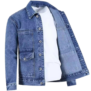 Premium Quality Men <b>Denim</b> <b>Jacket</b> Factory Wholesale Price <b>Custom</b> Fashionable Waterproof Zipper Customization <b>Denim</b> <b>Jacket</b> For Men - Product Image 1