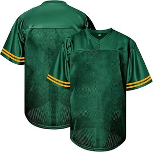 Camiseta de Fútbol con Cuello en V, Manga Corta, Transpirable, para Adultos, Corte Regular, 100% Poliéster, Talla Grande, Verde/Amarillo - Product Image 1