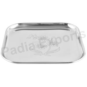 Type de plat de plateau de conception de fleur d'acier inoxydable - Product Image 1