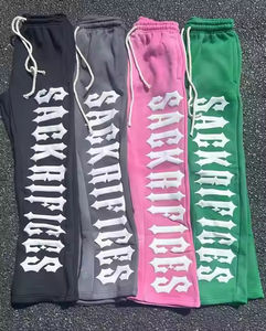 Pantalon de survêtement empilé décontracté pour homme avec logo personnalisé 2026, style streetwear hip-hop 3D, respirant et à séchage rapide en Spandex/Coton - Product Image 6