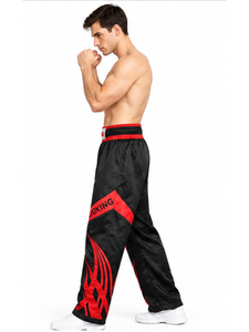 Pantalon de Kickboxing Professionnel pour Entraînement et Compétition, en Satin, Taille Élastique, Respirant, pour Activités de Plein Air, Arts Martiaux - Product Image 5