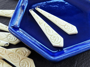 ต่างหูกระดูกดีไซน์เฉพาะตัว สไตล์ชนเผ่าโบฮีเมียน งานฝีมือธรรมชาติ - Product Image 4