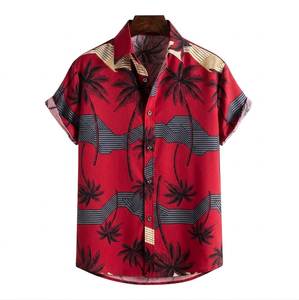 Camisa de manga corta para hombre, tejida, estampada, transpirable, fresca, cómoda, informal, para playa, vacaciones, suministro ODM personalizado - Product Image 6