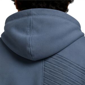 Sweat à capuche personnalisé pour homme, bleu marine, en molleton de coton épais, color block, brodé, style streetwear, fabrication OEM sous marque privée - Product Image 3
