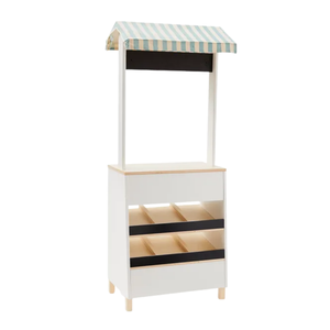Chariot de marché en bois pour enfants, jeu de rôle, éco-responsable, pour épicerie de simulation, avec bacs de rangement, vente en gros, Vietnam - Product Image 1