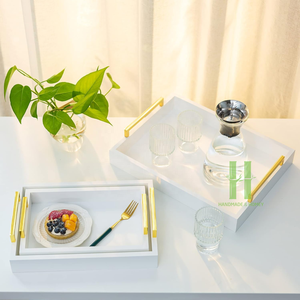 Bandeja de servicio de laca de oro negro de lujo Bandejas rectangulares lacadas hechas a mano de Vietnam Factory HNH Craft - Product Image 3