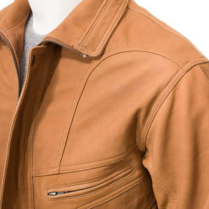 Veste d'hiver pour homme en cuir véritable de haute qualité, imperméable, coupe-vent, design simple, look décontracté, légère, pour le streetwear quotidien - Product Image 4