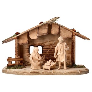 Ensemble de figurines de famille de fermiers en bois de pin peintes à la main |   Sculptures en bois rustiques et agricoles en gros - Product Image 3