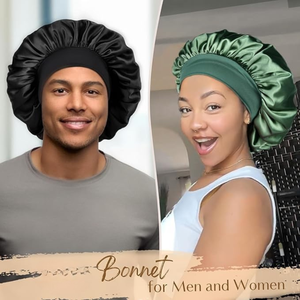 Custom Logo Satin Silk Bonnet for Women <b>Extra</b> <b>Large</b> Double Layer Sleep Cap Adjustable Wide Band Hair Protection Night Bonnet - Product Image 4