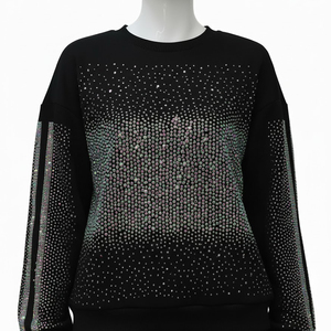 Luxury Rhinestone Tracksuit Set <b>Men</b> Black Sparkle Sweatshirt Jogger Suit Diamond <b>Studded</b> Streetwear Outfit - Product Image 1