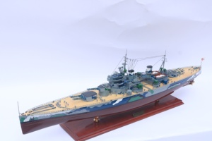 Modèle de navire de guerre en bois fait main - Maquette classique de navire militaire de la Seconde Guerre mondiale, décoration pour la maison ou le bureau, HMS Prince of Wales - Product Image 1