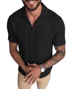 Chemises habillées pour hommes, chemises décontractées pour hommes, manches courtes, tissu 100% coton, coupe ajustée, chemises habillées pour hommes en gros. - Product Image 5