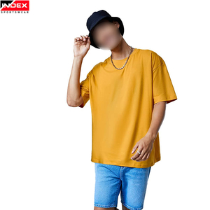 T-shirt Homme INDEX Jaune Oversize à Manches Courtes Col Rond en Coton Jersey Couleur Unie Respirant Coupe Décontractée - Product Image 2