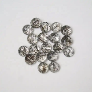 หินควอตซ์เจียระไนแบบกลมเพชรธรรมชาติสีดำ7มม. พลอยแบนได้รับการรับรองคุณภาพจากผู้ผลิตปกติ - Product Image 1