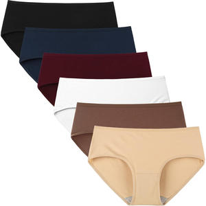 Braguitas de Algodón sin Costuras para Mujer, Cintura Media, Color Sólido, Antibacterianas, Cómodas y Transpirables, Ropa Interior para Adultos - Product Image 1