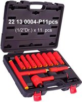 (1/2 Dr.) Juego de 11 piezas de llaves de vaso aisladas de 1000V con certificado GS-VDE.